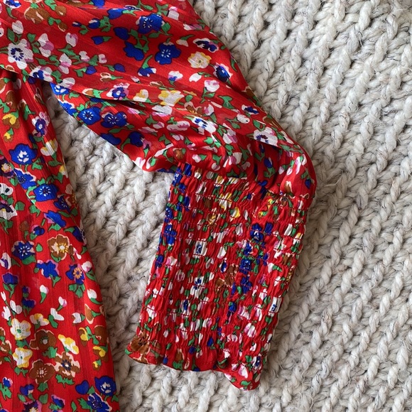 Rachel Zoe Floral Key-Hole Sheer Top - Picture 3 of 6